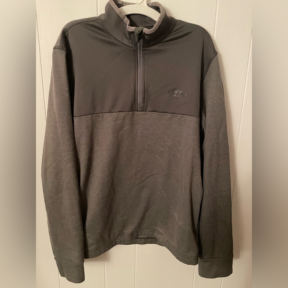 three-quarter zip sweatshirt